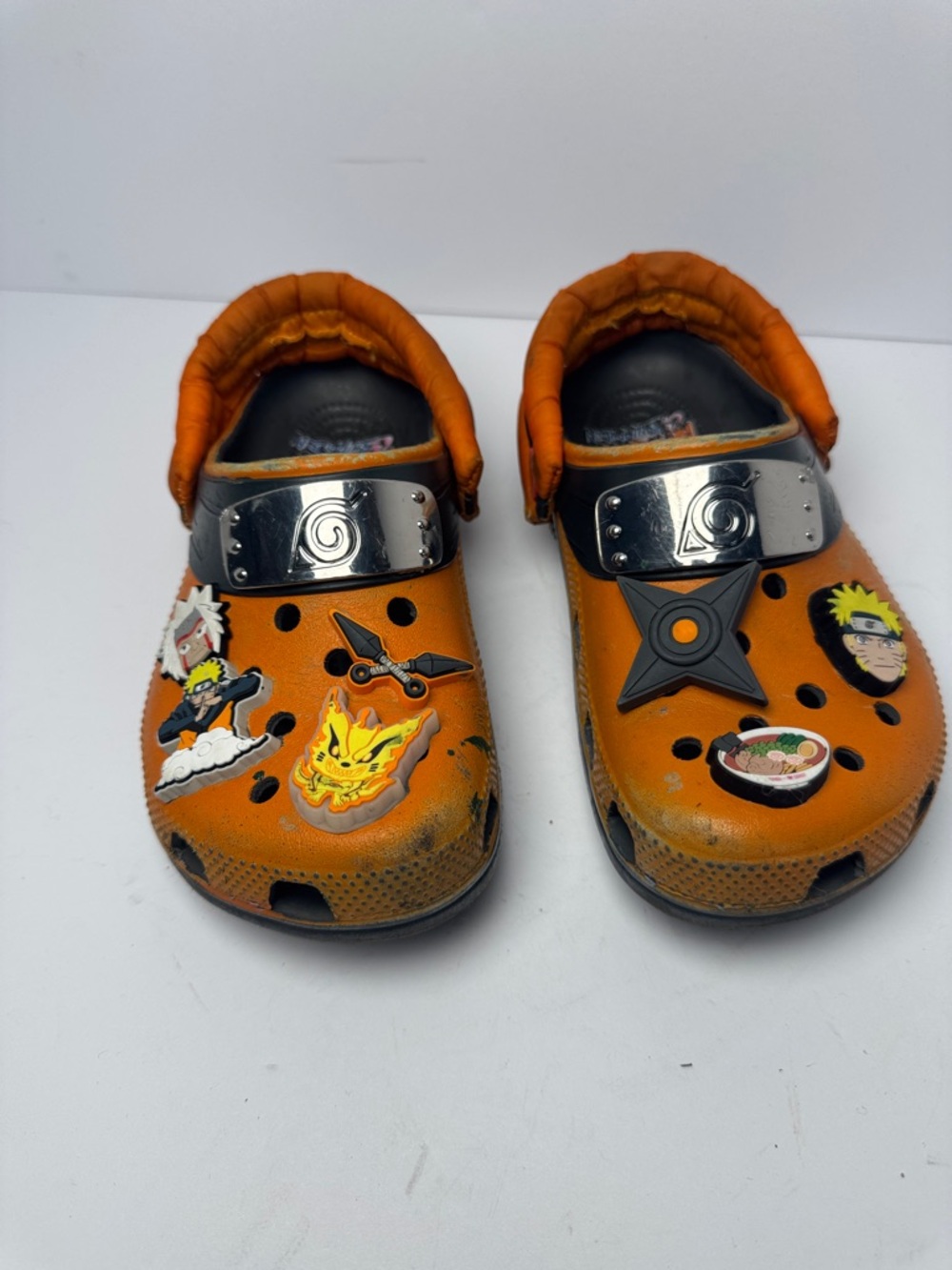 CROCS x NARUTO Classic Kids Orange Character Slip-On Clog Summer Beater Shoes J2